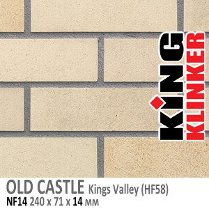 King Klinker серия OLD CASTLE цвет Kings Valley (HF58) формат NF14 240х71х14 мм. Фасадная клинкерная плитка под состаренный кирпич ручной формовки. Всегда в наличии. Цена и как купить в Москве. Акция в Roof-N-Roll.ru