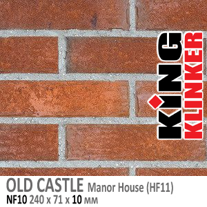 King Klinker серия OLD CASTLE цвет Manor House (HF11) формат NF10 240х71х10 мм. Фасадная клинкерная плитка под состаренный кирпич ручной формовки. Всегда в наличии. Цена и как купить в Москве. Акция в Roof-N-Roll.ru