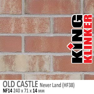 King Klinker серия OLD CASTLE цвет Never Land (HF38) формат NF14 240х71х14 мм. Фасадная клинкерная плитка под состаренный кирпич ручной формовки. Всегда в наличии. Цена и как купить в Москве. Акция в Roof-N-Roll.ru