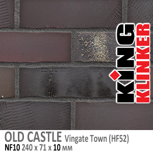 King Klinker серия OLD CASTLE цвет Vingate Town (HF52) формат NF10 240х71х10 мм. Фасадная клинкерная плитка под состаренный кирпич ручной формовки. Всегда в наличии. Цена и как купить в Москве. Акция в Roof-N-Roll.ru