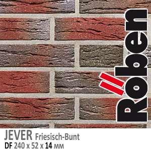 JEVER Freisich-Bunt DF 240х52х 14 клинкерная плитка ручной формовки Roben Германия купить - цена за штуку и за м2  в наличии в Москве на Roof-n-Roll.ru