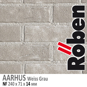AARHUS Weissgrau NF 240х71х 14 бледно серый клинкерная плитка Roben Германия купить - цена за штуку и за м2  в наличии в Москве на Roof-n-Roll.ru