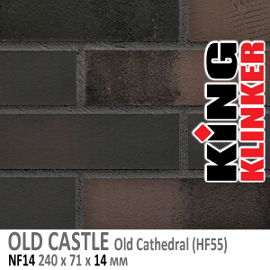 King Klinker серия OLD CASTLE цвет Old Cathedral (HF55) формат NF14 240х71х14 мм. Фасадная клинкерная плитка под состаренный кирпич ручной формовки. Всегда в наличии. Цена и как купить в Москве. Акция в Roof-N-Roll.ru