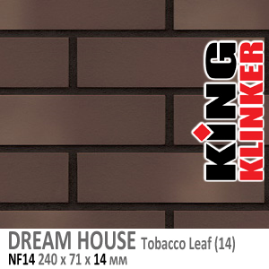 King Klinker серия DREAM HOUSE цвет Tobacco Leaf (14) формат NF14 240х71х14 мм. Фасадная клинкерная плитка под кирпич. Поставка под заказ. Цена и как купить в Москве. Акция в Roof-N-Roll.ru