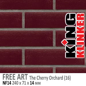 King Klinker серия FREE ART цвет The cherry orchard (16) формат NF14 240х71х14 мм. Глазурованная фасадная клинкерная плитка под кирпич. Всегда в наличии. Цена и как купить в Москве. Акция в Roof-N-Roll.ru